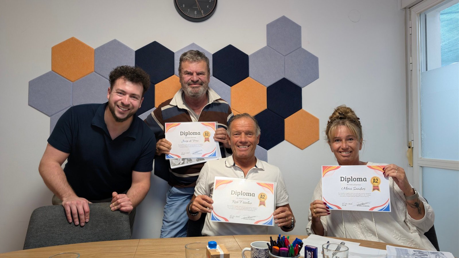 Diploma-uitreiking groepsles Spaans