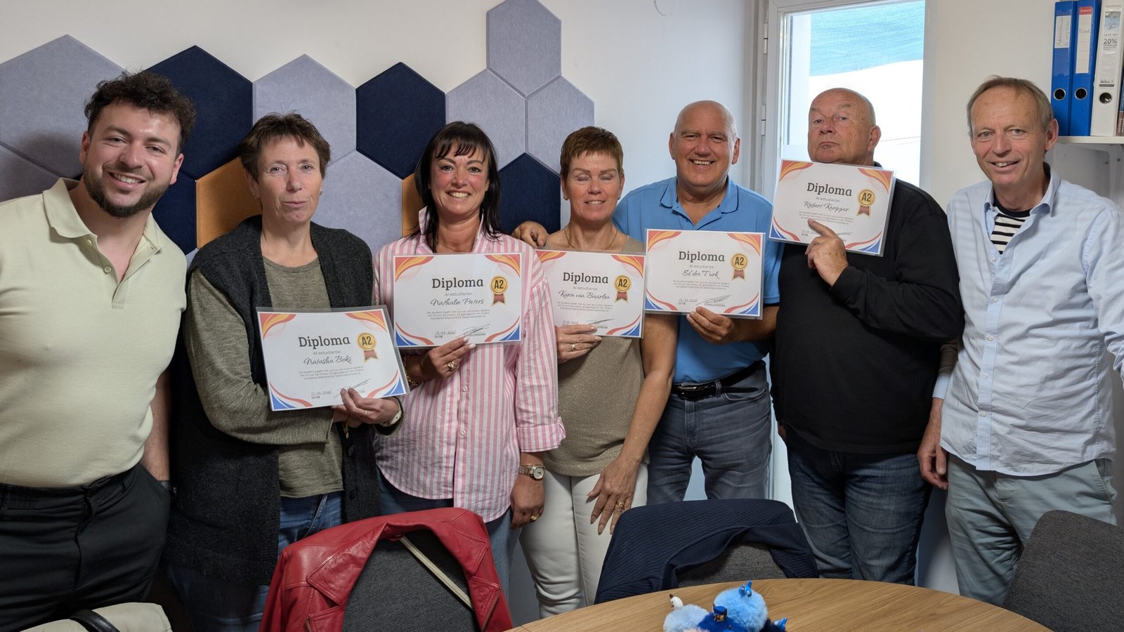 Diploma-uitreiking groepsles Spaans